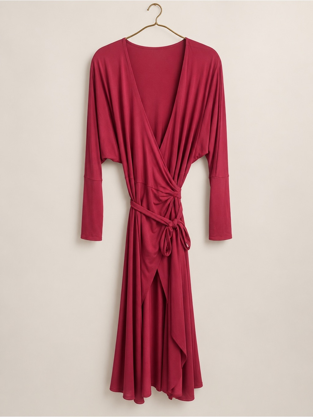 Universal Standard Raspberry Wrap Midi Dress XS 10–12